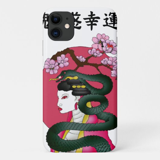 Geisha girl en serpent Case-Mate iPhone case (Achterkant)