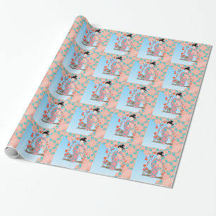 Geisha girl feestje cadeaupapier