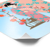 Geisha girl feestje foto afdruk (Hoek)