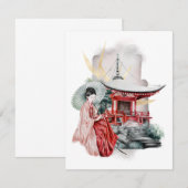 Geisha Girl Japans kunstwerk (Voorkant / Achterkant)