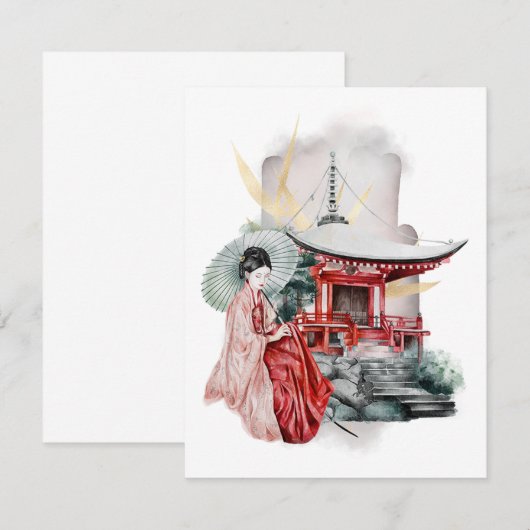 Geisha Girl Japans kunstwerk (Voorkant / Achterkant)