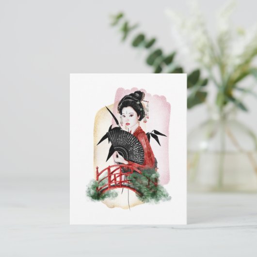 Geisha Girl Japans kunstwerk (Staand voorkant)