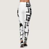 geisha girl japans zwarte witte leggings (Achterkant)