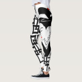 geisha girl japans zwarte witte leggings (Links)