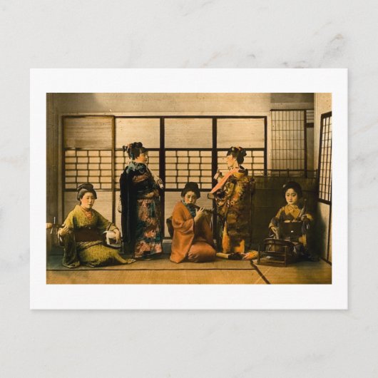 Geisha Girls Magic Lantern Slide Briefkaart (Voorkant)