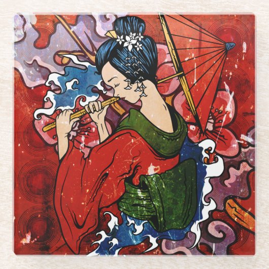 Geisha Glazen Onderzetter (Voorkant)