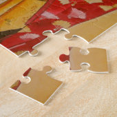 Geisha gold kimono original waterverf art legpuzzel (Zijkant)