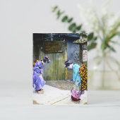 Geisha Greetings bij de  Oude Japan van de Gate Briefkaart (Staand voorkant)