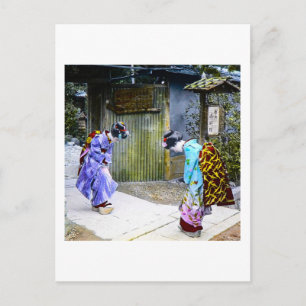 Geisha Greetings bij de Oude Japan van de Gate Briefkaart