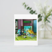 Geisha-groeten over Tea Old Japan Briefkaart (Staand voorkant)