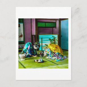 Geisha-groeten over Tea Old Japan Briefkaart