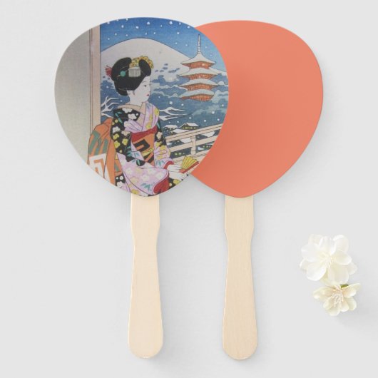 Geisha Handwaaier (Voorkant en achterkant)