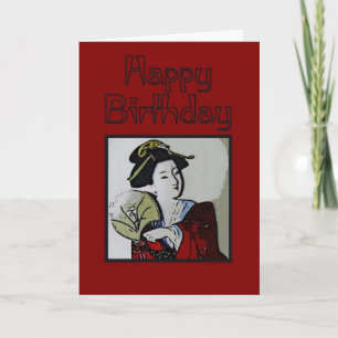Geisha Happy Birthday Card Kaart