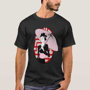 Geisha Holding Umbrella  Japanse vrouwenpri T-shirt