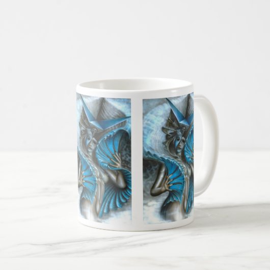 Geisha in blauw koffiemok (Voorkant rechts)