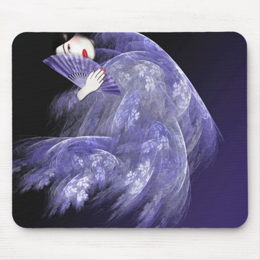Geisha in Dark Blue Mousepad Muismat (Voorkant)