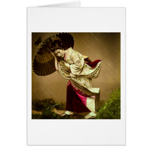 Geisha in een Springtime-raanglijster