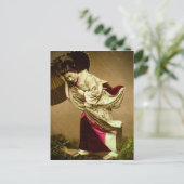  Geisha in een Springtime-raanglijster Briefkaart (Staand voorkant)