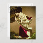 Geisha in een Springtime-raanglijster Briefkaart (Voorkant / Achterkant)