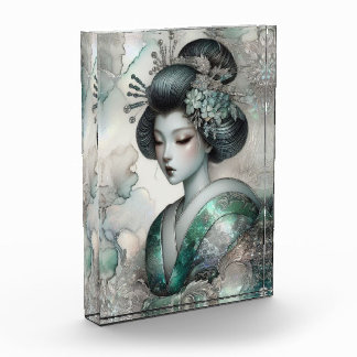Geisha in Green Design Serie #2 Fotoblokken