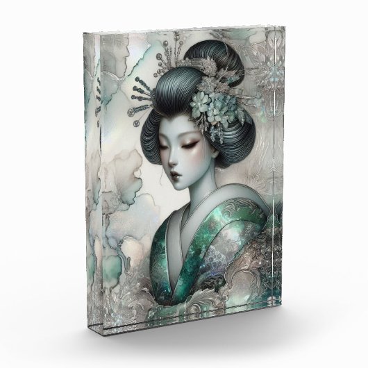 Geisha in Green Design Serie #2 Fotoblokken (Links)