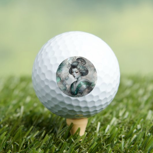 Geisha in Green Design Serie #2 Golfballen (Insitu Shirt)
