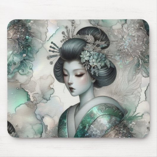Geisha in Green Design Serie #2 Muismat (Voorkant)