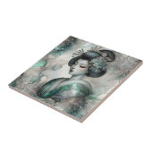 Geisha in Green Design Serie #2 Tegeltje (Zijkant)