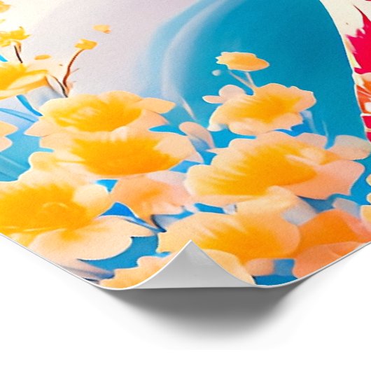 Geisha in het maanlicht poster (Hoek)