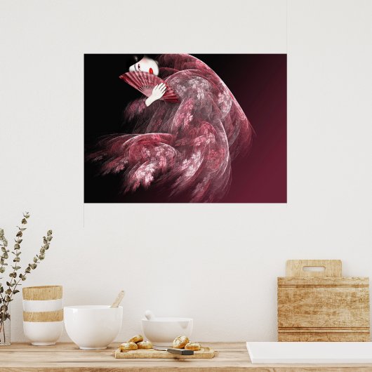 Geisha in het rood poster (Keuken)