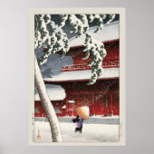 Geisha in het Sneeuw Storm Kawase Hasui Poster (Voorkant)