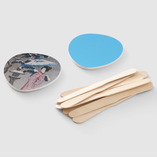 Geisha in Sneeuw Handwaaier (Niet-gemonteerd)