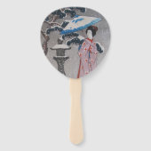 Geisha in Sneeuw Handwaaier (Voorkant)