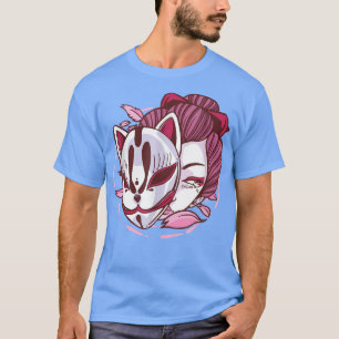 Geisha Japan Girl Japanse Kawaii Geisha Girl Maske T-shirt
