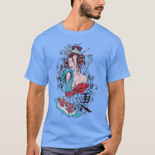 Geisha Japan Tokyo Japanse arrior Kanji Art Retr T-shirt