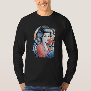Geisha Japans Geisha Girl Sakura Cherry Blossom T-shirt