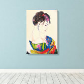 Geisha Japanse kunst Canvas Afdruk (Insitu (Houten vloer))