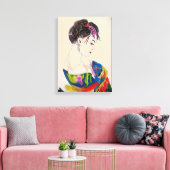 Geisha Japanse kunst Canvas Afdruk (Insitu (Woonkamer))