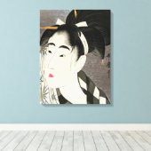 Geisha Japanse  Oriental Asian Kimono Canvas Afdruk (Insitu (Houten vloer))