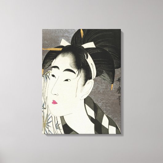 Geisha Japanse  Oriental Asian Kimono Canvas Afdruk (Voorkant)