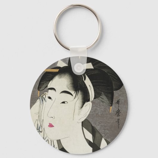 Geisha Japanse  Oriental Asian Kimono Sleutelhanger (Voorkant)