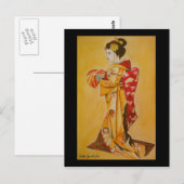 Geisha K Japans briefkaart van Sacha Grossel Art (Voorkant / Achterkant)