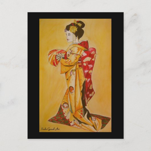 Geisha K Japans briefkaart van Sacha Grossel Art (Voorkant)