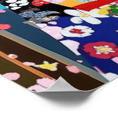 Geisha Kimono Cherry Blossom Japanse muurkunst Poster (Hoek)