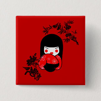 geisha-knop vierkante button 5,1 cm