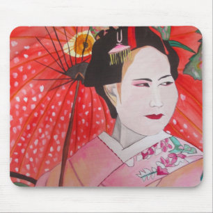 Geisha kunst met Red Umbrella Muismat