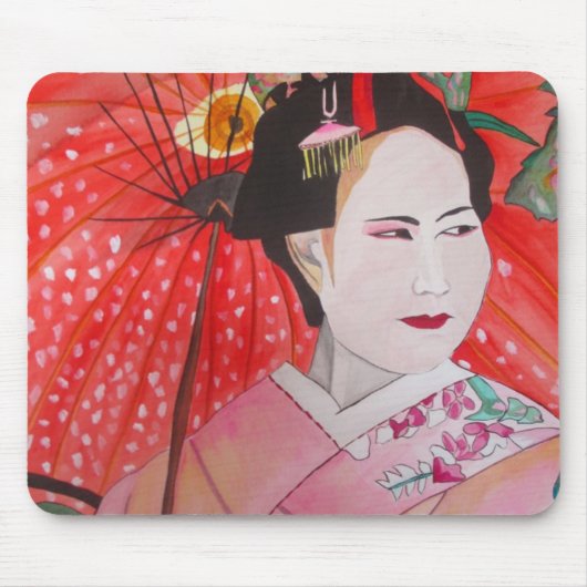Geisha kunst met Red Umbrella Muismat (Voorkant)