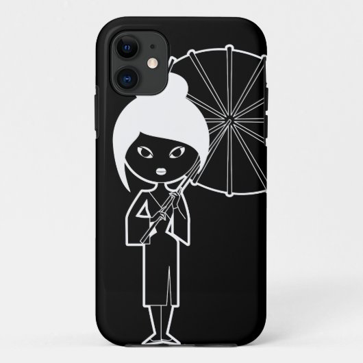 Geisha Lady white op zwart Case-Mate iPhone Case (Achterkant)