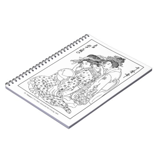 Geisha-laptop met Utamaro Famous Hair Dressing Notitieboek (Linkerzijde)