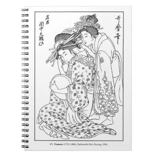 Geisha-laptop met Utamaro Famous Hair Dressing Notitieboek (Voorkant)